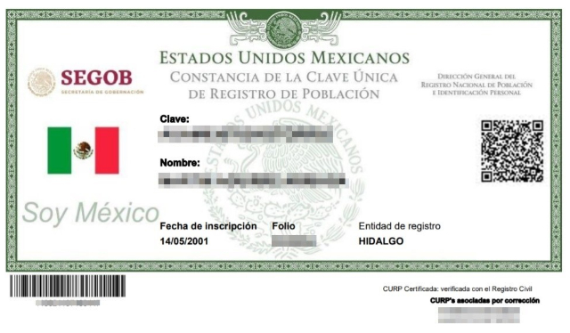 Curp corrrección