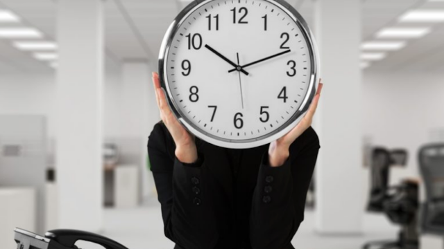 2, diciembre, 2019. horario,flexible, persona, cargando, reloj