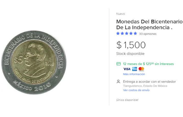 15 de enero 2020, moneda, conmemorativa, 5, pesos