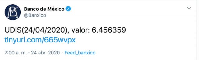 Banco de México UDIS y dólar (Imagen: Twitter @Banxico)