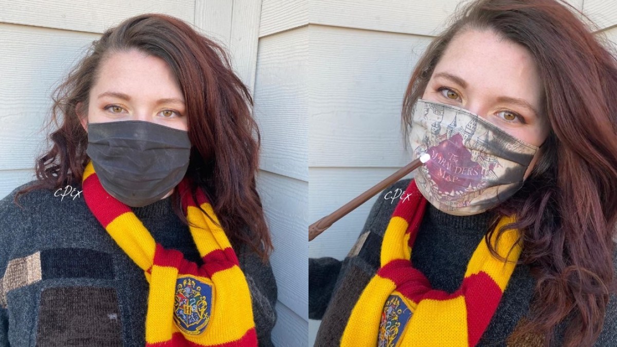 Venden cubrebocas en el que aparece el Mapa del Merodeador cuando respiras