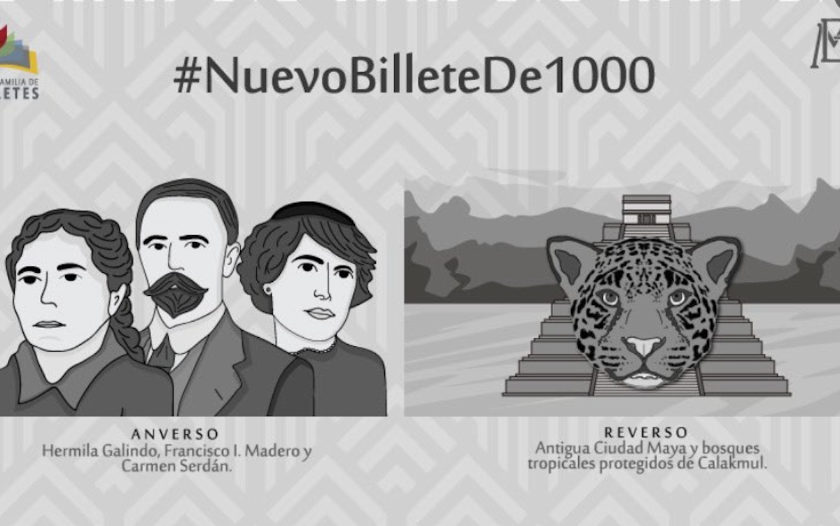 Nuevo billete de mil pesos de Banxico (Imagen: Twitter @EmisionBanxico)