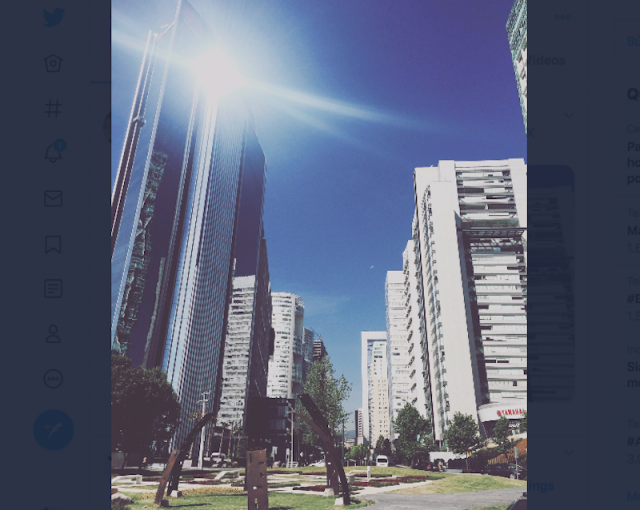 Panorámica de edificios en Santa Fe, CDMX (Imagen: Twitter: @KikeKaram)