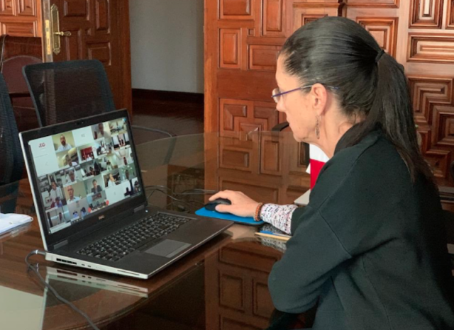 Video conferencia de la jefa de Gobierno de la CDMX, Claudia Sheinbaum (Imagen: Twitter @Claudiashein)