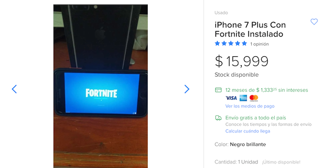 Mercado Libre, iPhone Con Fortnite 