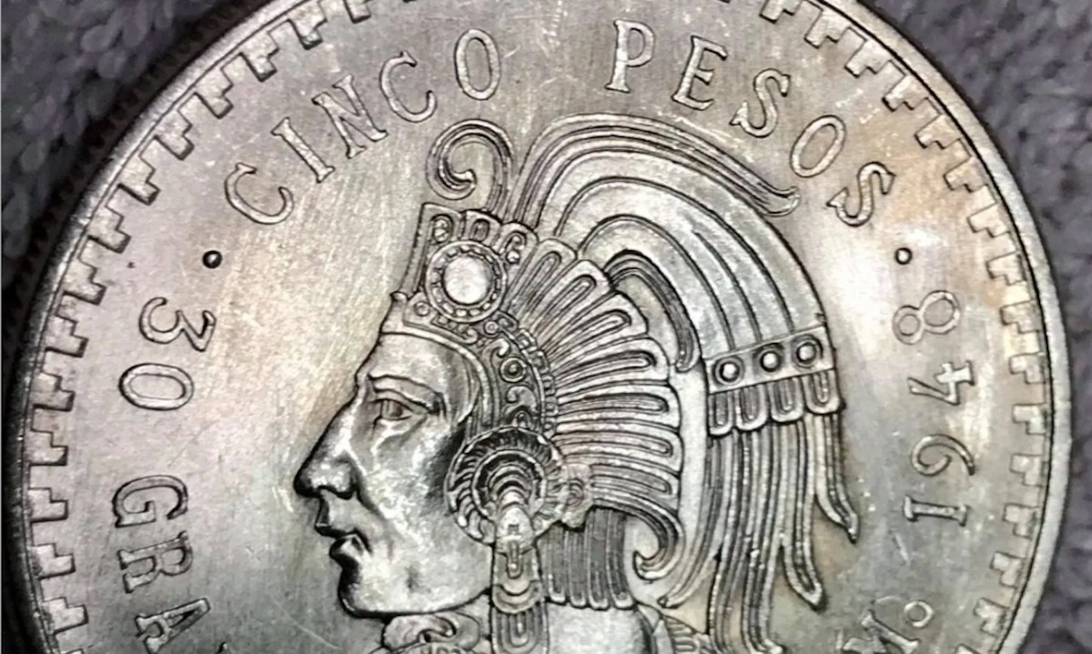 Moneda de 5 pesos de Cuauhtémoc se vende hasta en mil pesos