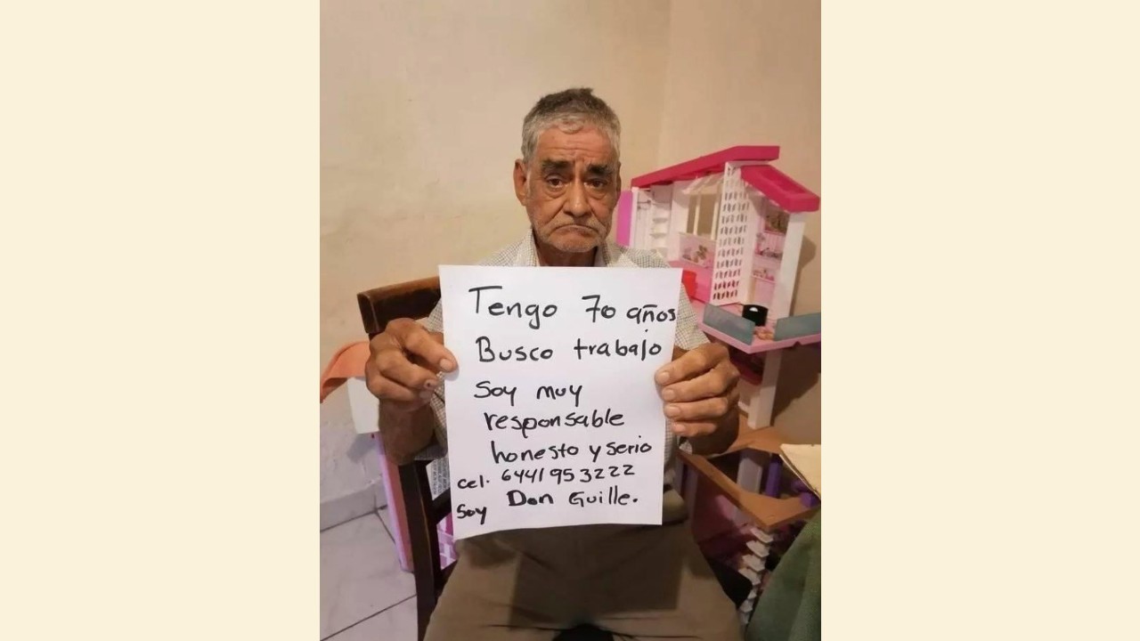 Hombre de 70 años pide trabajo para poder cobrar su pensión