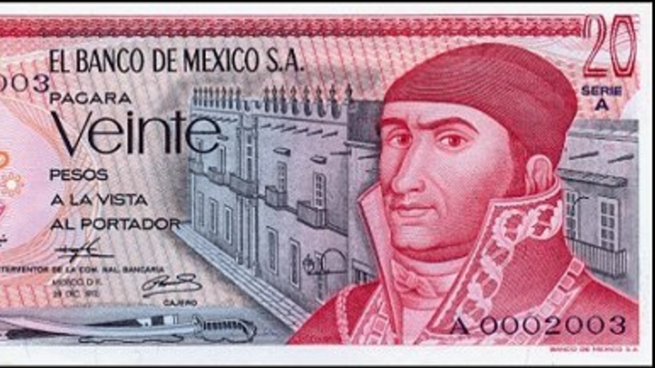 Billete de 20 pesos de Morelos se vende en más de mil pesos