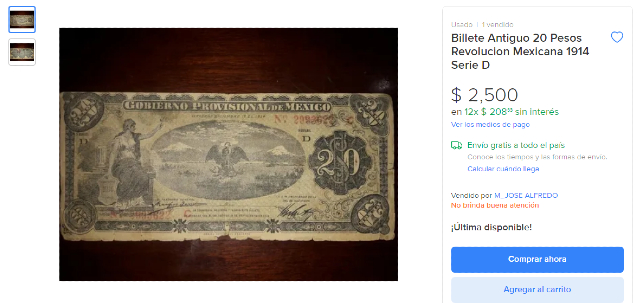 Billete de la Revolución Mexicana