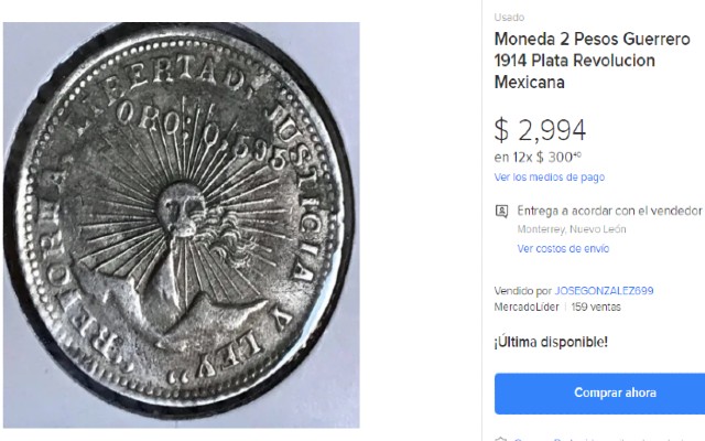 Esta es la moneda de 2 pesos que se vende en casi 3 mil pesos