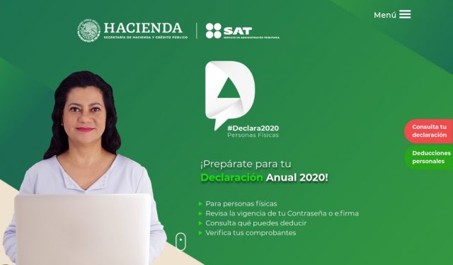 SAT habilita sitio para que las personas físicas alisten su declaración anual