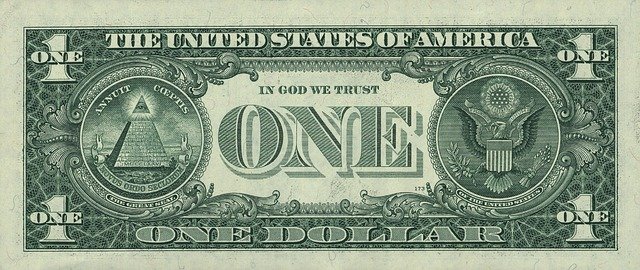 Este es un lado del billete de un dólar