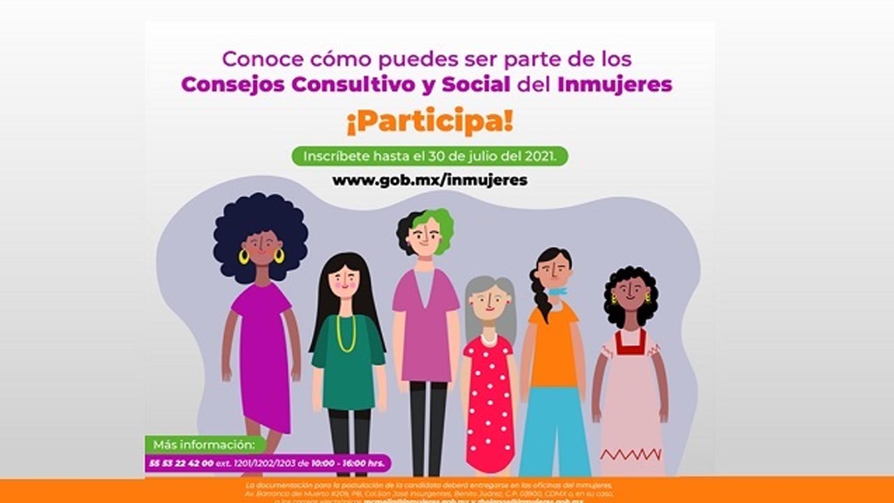 INMUJERES abre convocatoria para contratar a 32 consejeras