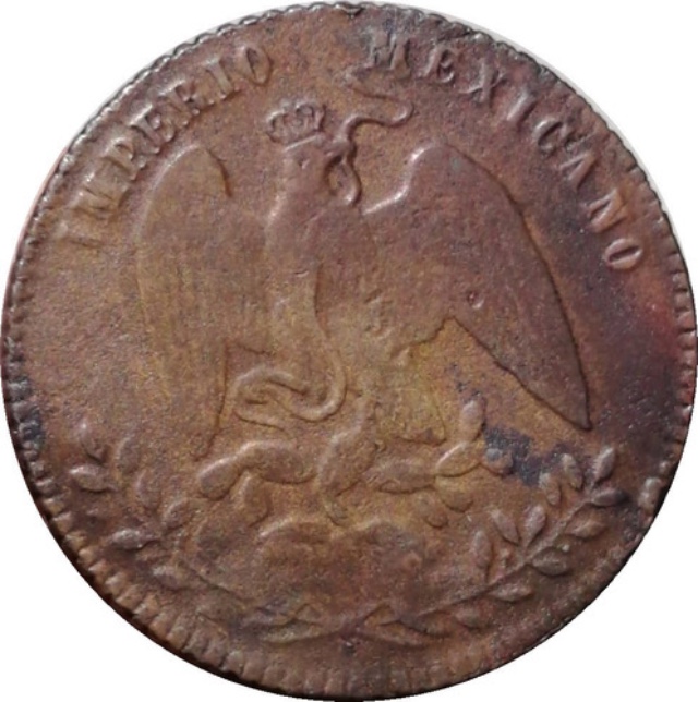 Esta moneda de 1 centavo que circuló en el Imperio de Maximiliano cuesta 15 mil pesos