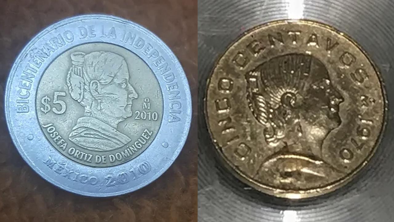 Estas dos monedas de Josefa Ortiz de Domínguez se venden en 13 mil pesos