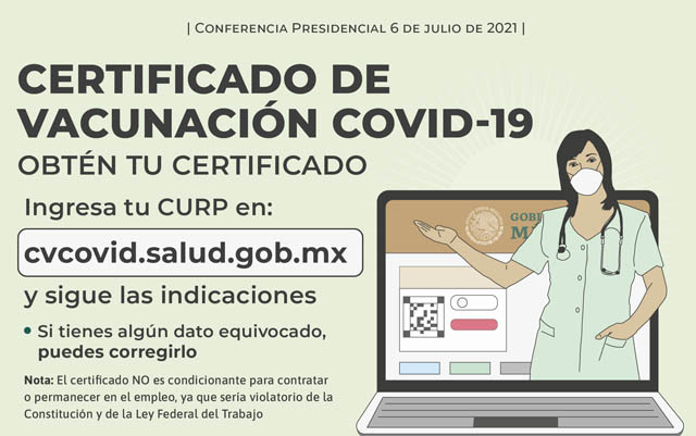 Certificado de vacunación para residentes mexicanos