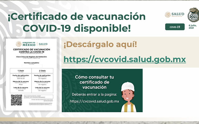Certificado de vacunación es gratuito