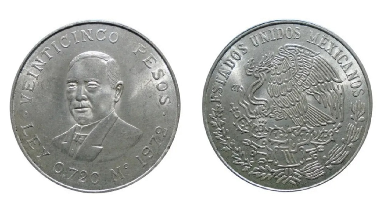 ¿Cuánto cuesta la moneda de 25 pesos con el rostro de Benito Juárez?