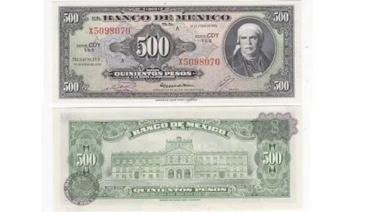 Conoce los billetes de 500 pesos de Morelos