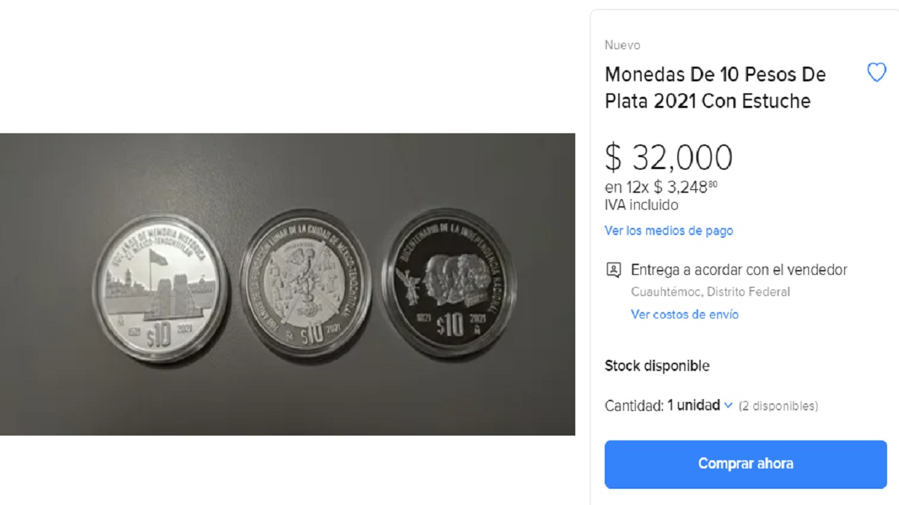 Esto valen las monedas de 10 pesos de plata