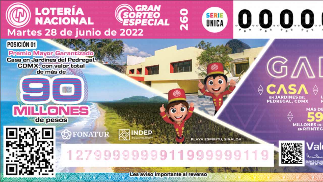 ¡Gánate una casa!: Así será el Gran Sorteo Especial 260 de la Lotería Nacional