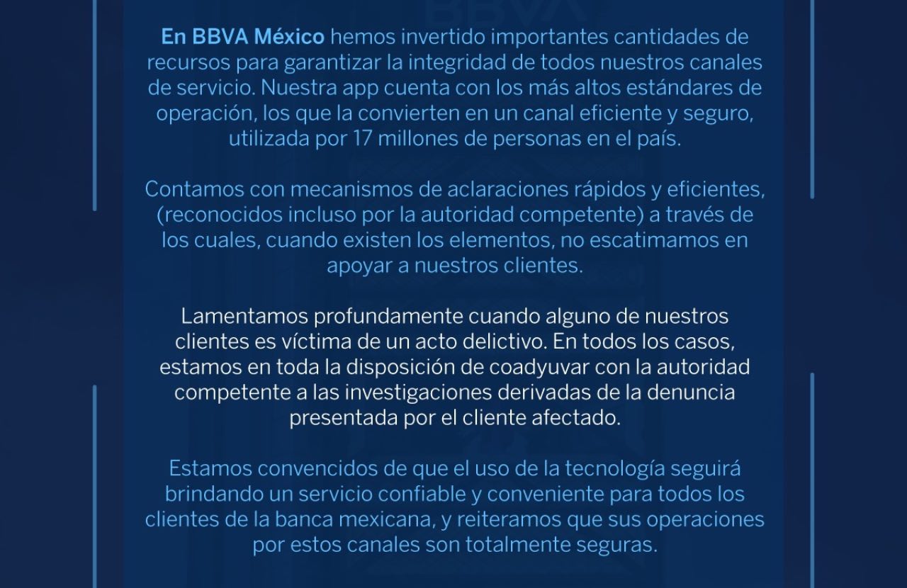 BBVA respuesta