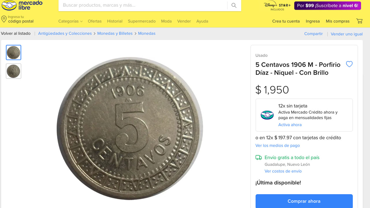 Una moneda de 5 centavos vale miles