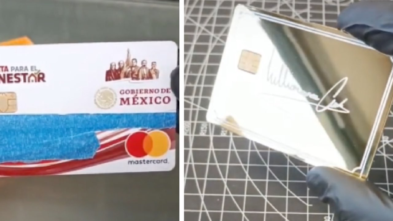 Viral: tuneó su Tarjeta Bienestar con chapa de oro