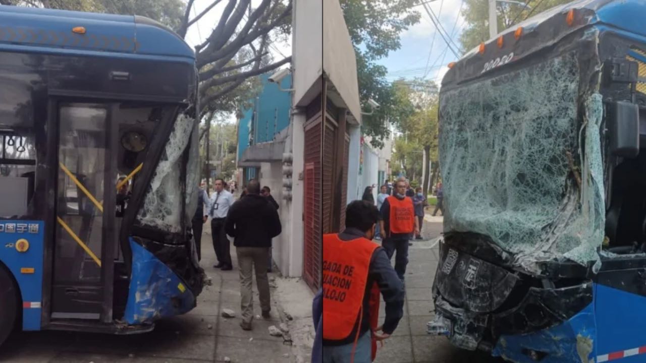 Trolebús Elevado de Iztapalapa choca y deja 3 lesionados