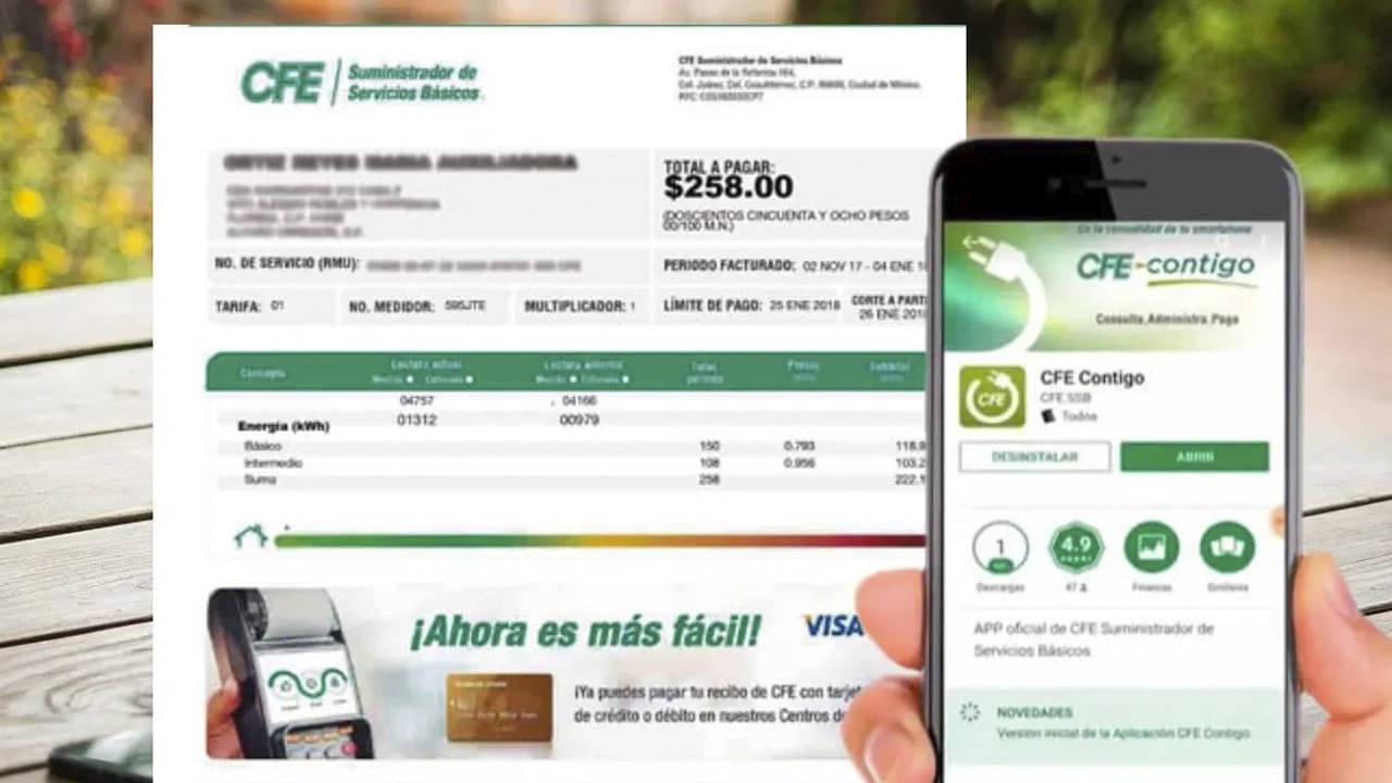 La CFE te brinda tu recibo digital