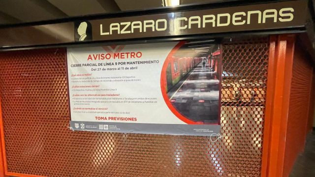 ¿Cuáles son las estaciones de la Línea 9 del Metro que cerrarán en noviembre?