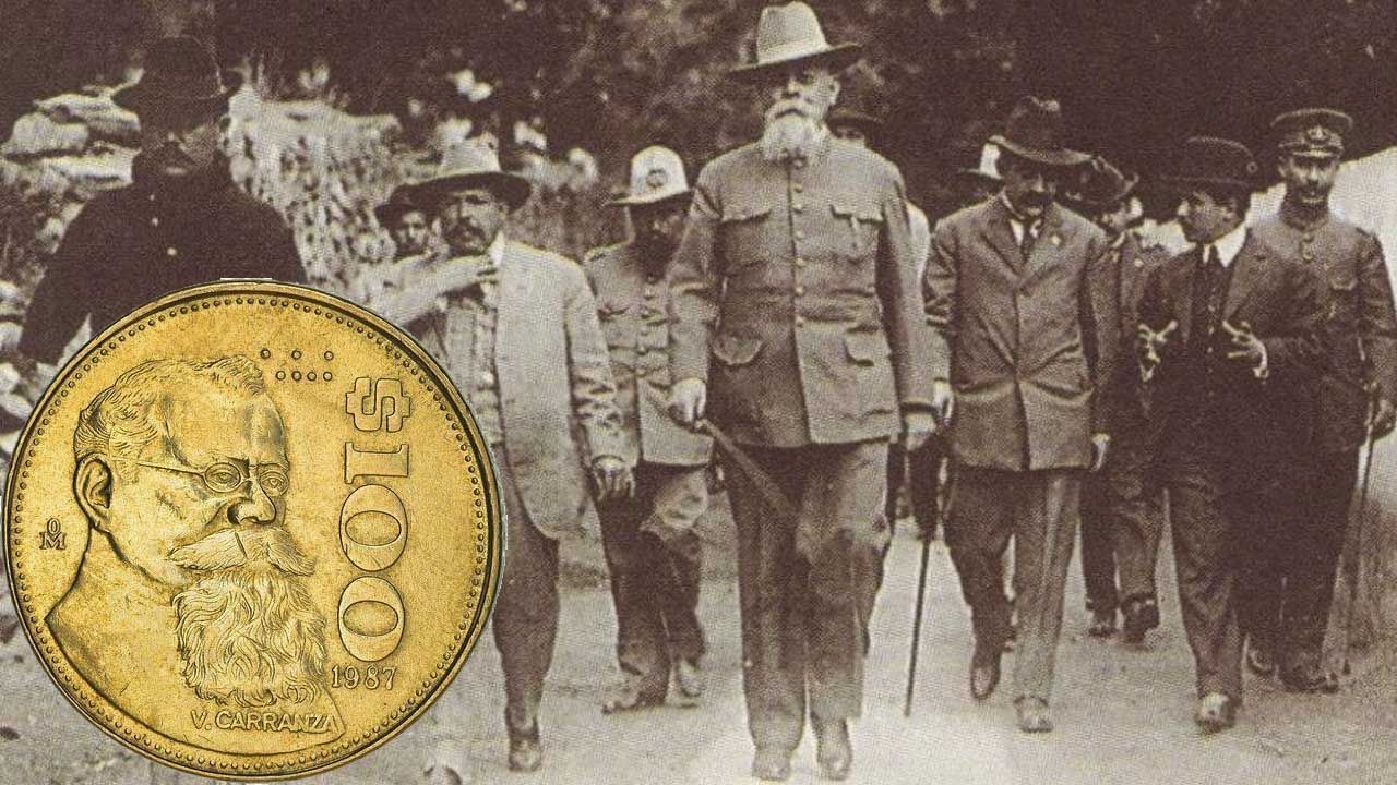 Moneda doradas de Carranza barbón se vende en 2 mil 600 pesos